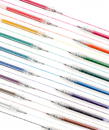 Retractable Glitter Gel Ink Pen Set Of 18
